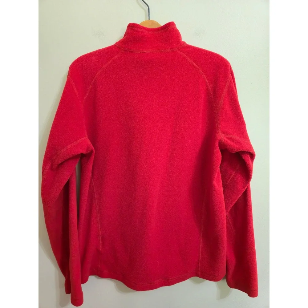 The North Face TKA 100 Classic Trinity 1/4 Zip Pullover Fleece Red Grey M EUC